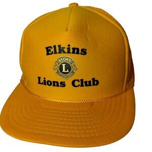 Lions Club International Elkins West Virginia Cap Hat Gold Mesh Trucker Cobra